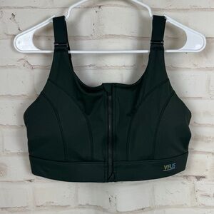 VFUS GREEN Zip Front Adjustable High Impact Sports Bra Full Coverage Size XL